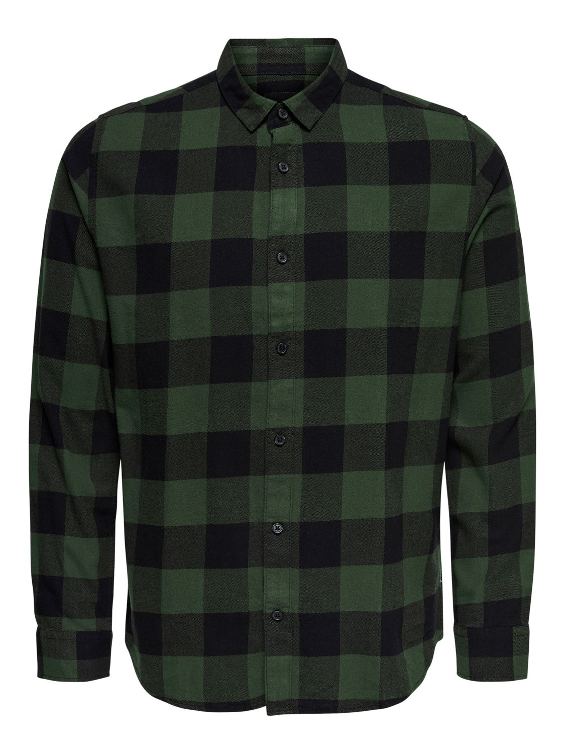 CAMICIA IN FLANELLA A QUADRI - col. verde militare