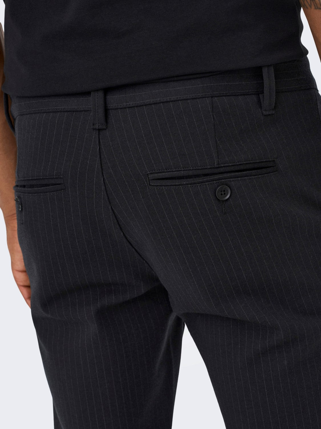 PANTALONI UOMO ELEGANTI GESSATI - Col. nero