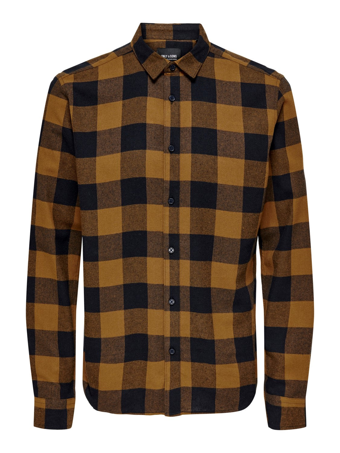 CAMICIA IN FLANELLA A QUADRI - col. marrone