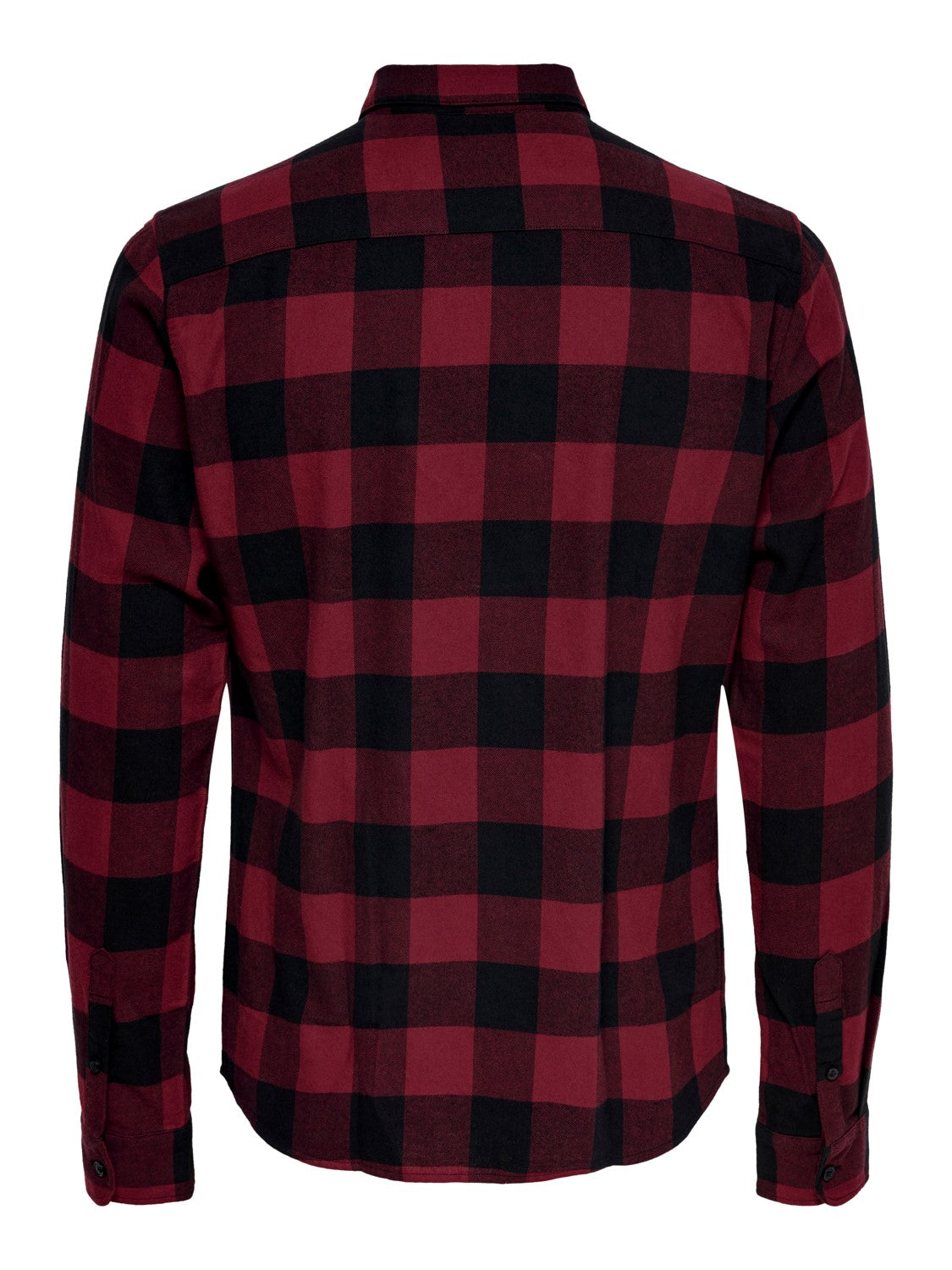 CAMICIA IN FLANELLA A QUADRI - col. Rosso/Nero