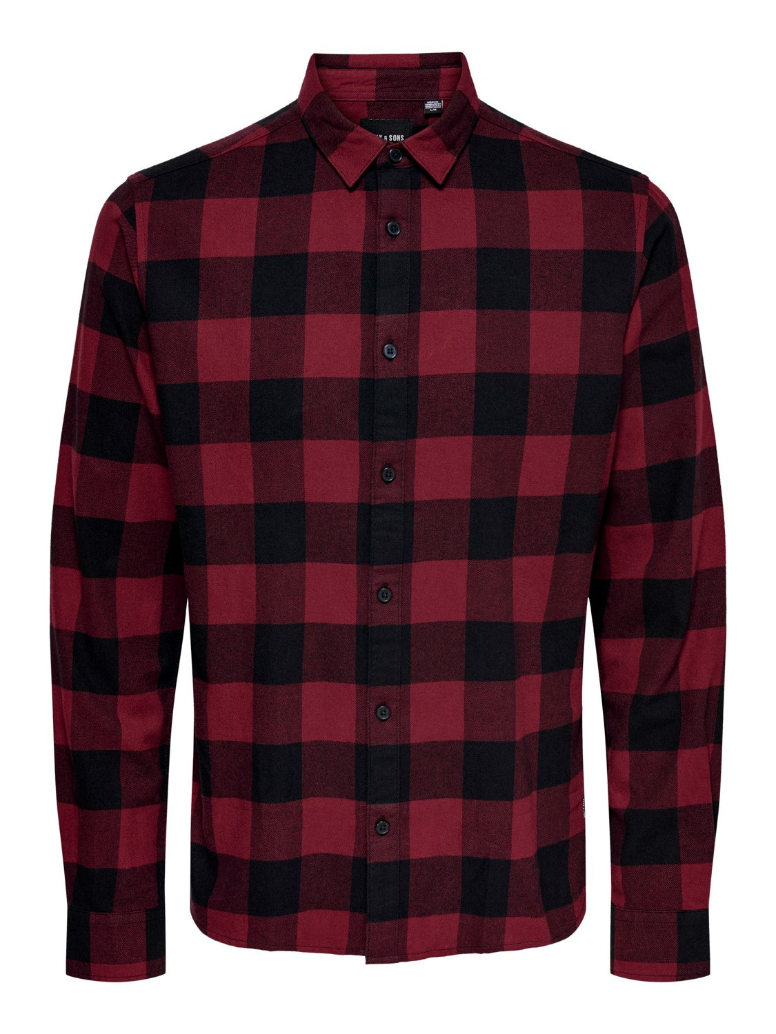 CAMICIA IN FLANELLA A QUADRI - col. Rosso/Nero