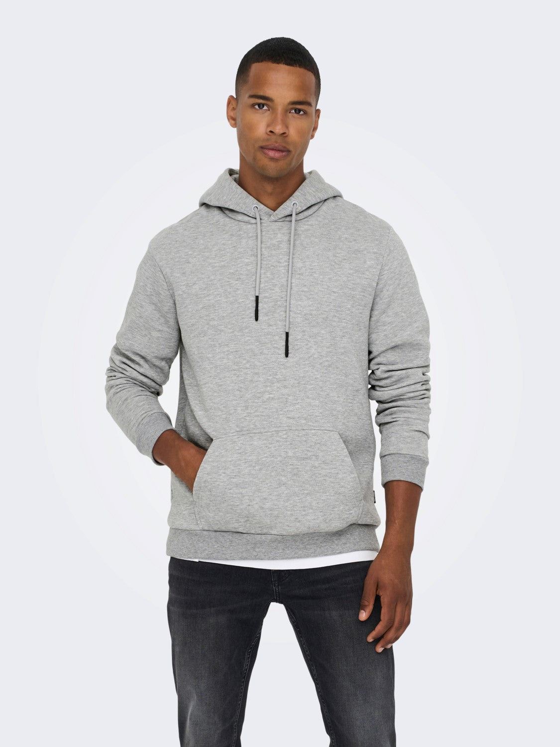 FELPA CON CAPPUCCIO FELPATA - Light Grey