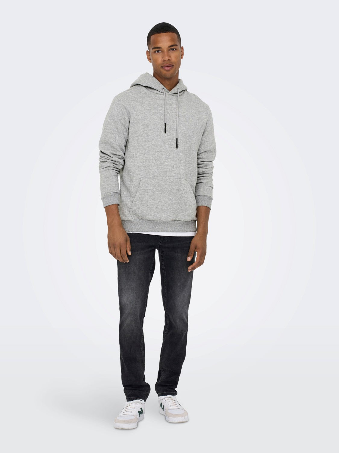 FELPA CON CAPPUCCIO FELPATA - Light Grey