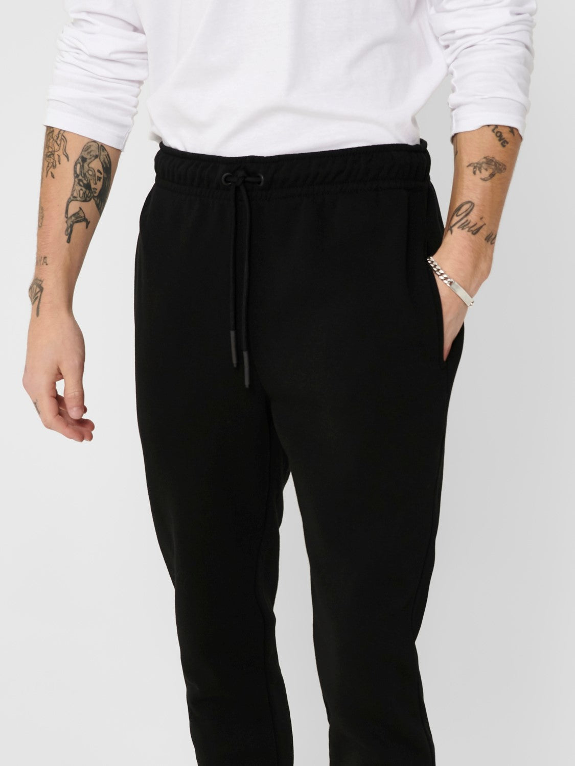 PANTALONE TUTA FELPATO CON POLSINI