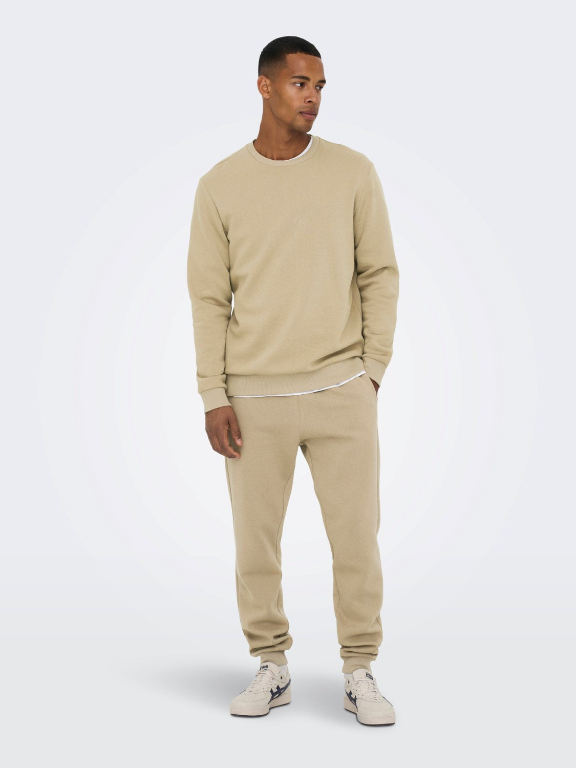 PANTALONE TUTA FELPATO CON POLSINI - Chinchilla