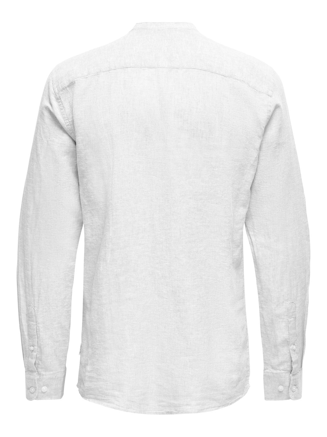 CAMICIA IN MISTO LINO CON COLLO COREANA - col. bianco