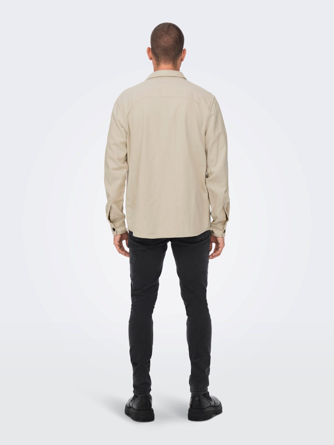 ONLY AND SONS CAMICIA TINTA UNITA CON TASCHE - Pelican