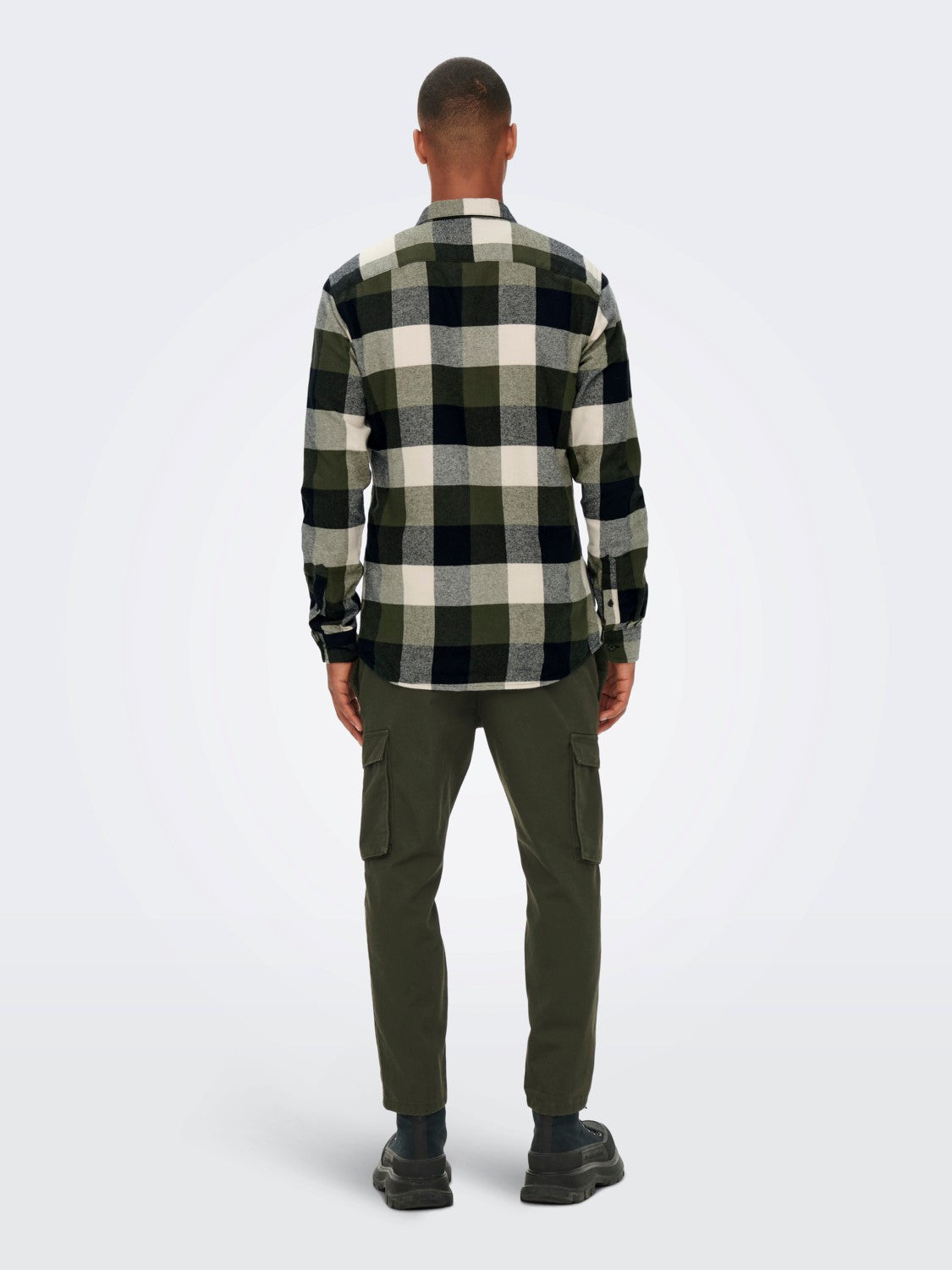 CAMICIA IN FLANELLA A QUADRI - col. Forest night