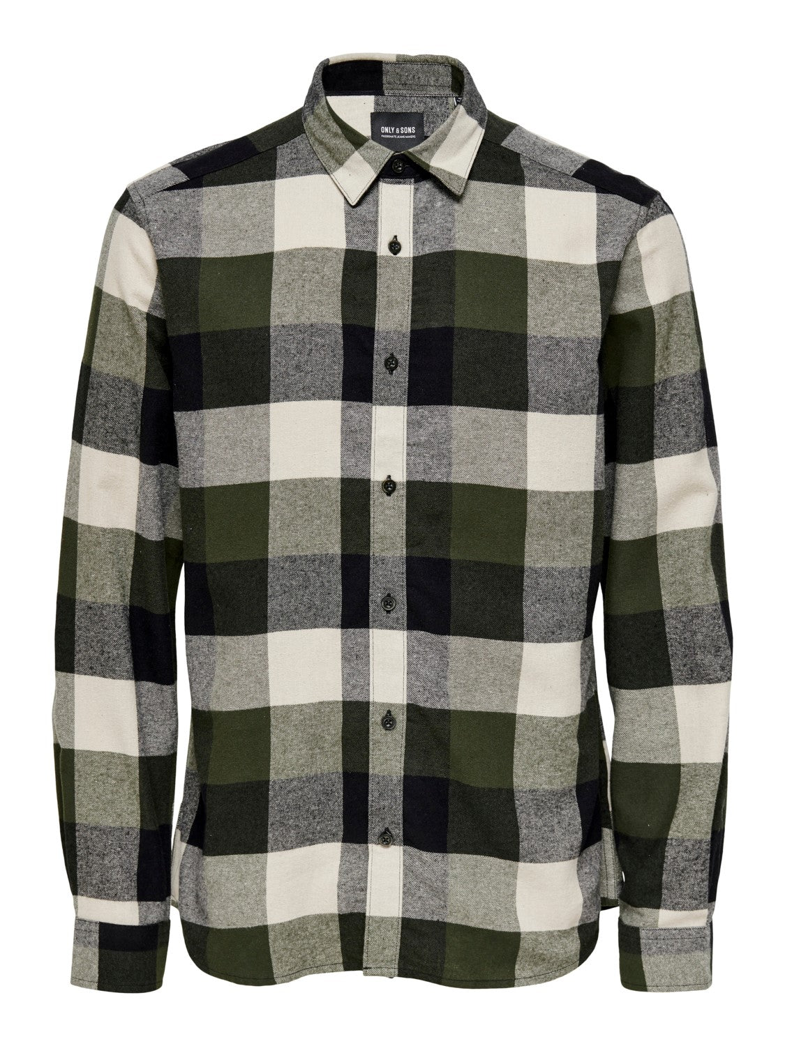 CAMICIA IN FLANELLA A QUADRI - col. Forest night