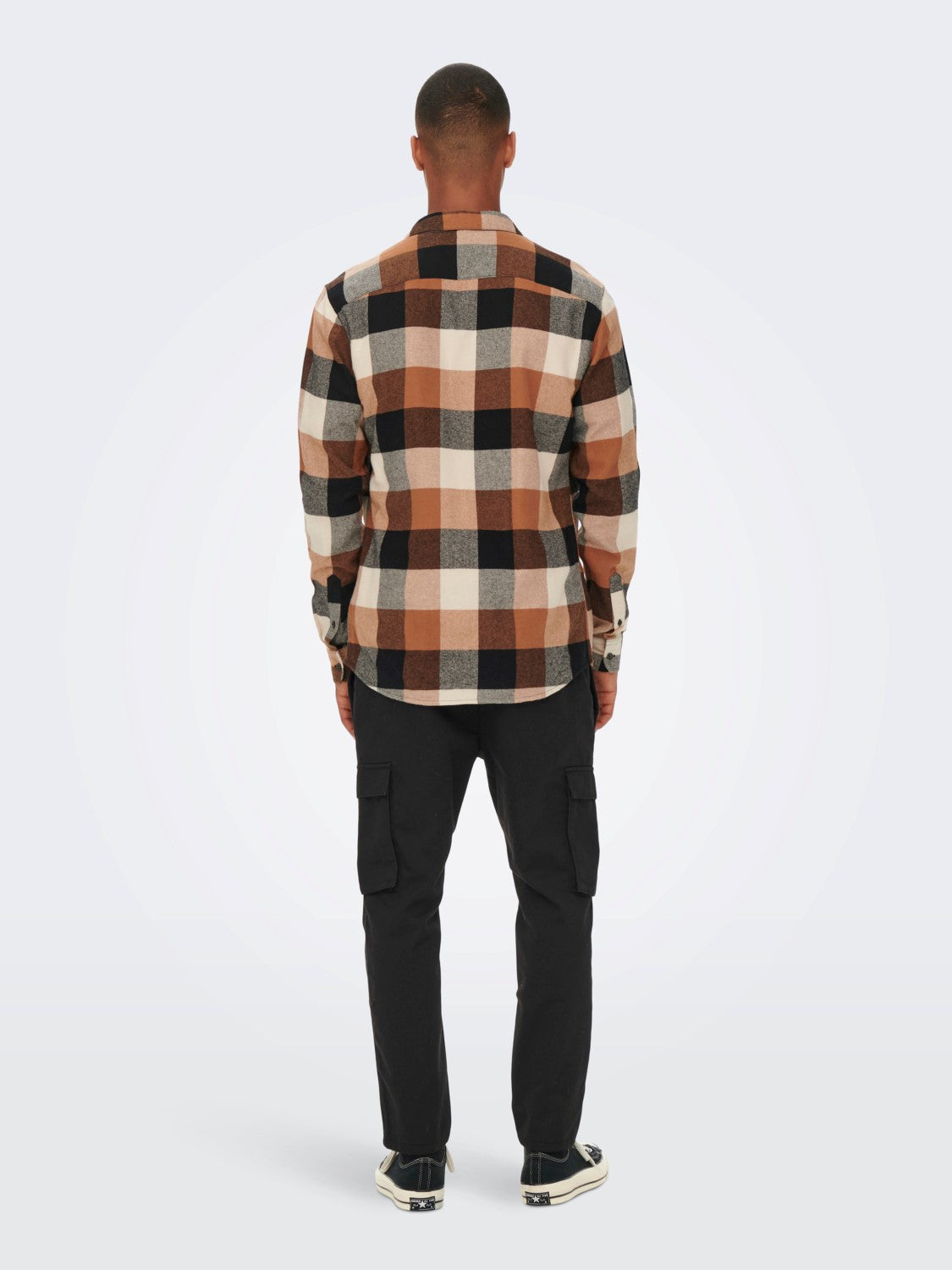 CAMICIA IN FLANELLA A QUADRI - col. Silver Lining