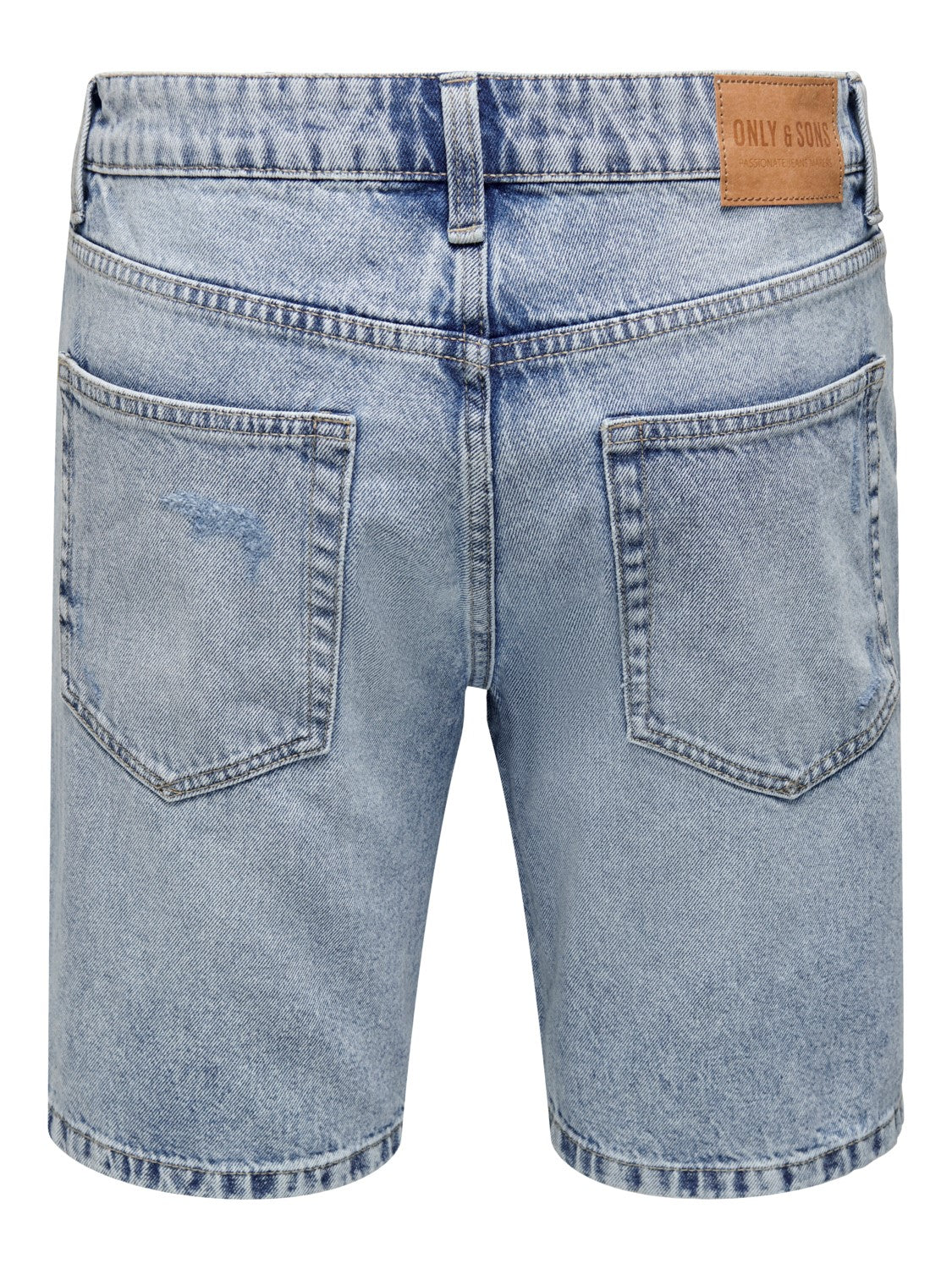 BERMUDA IN JEANS CON ROTTURE - LIGHT BLUE DENIM