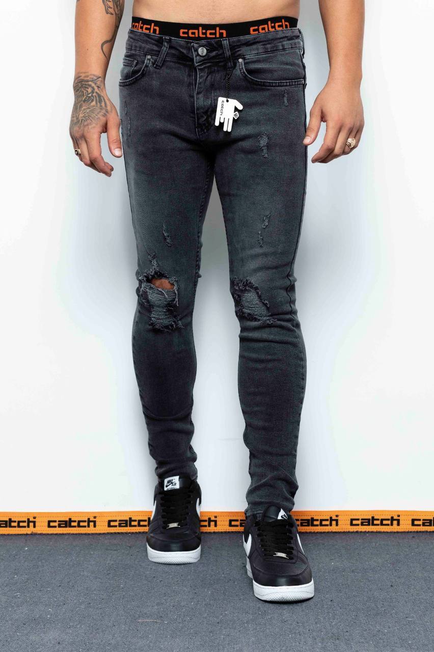 SLIM JEANS CON STRAPPI - col. nero