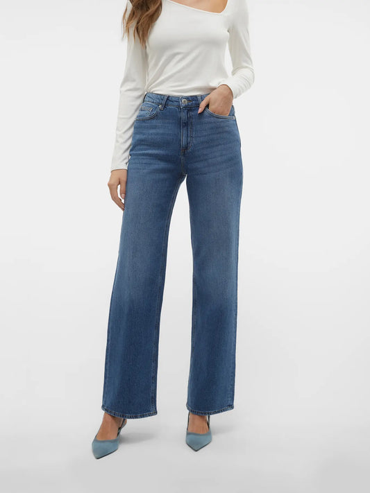 Vero Moda Jeans TESSA - Wide Leg - medium blue denim