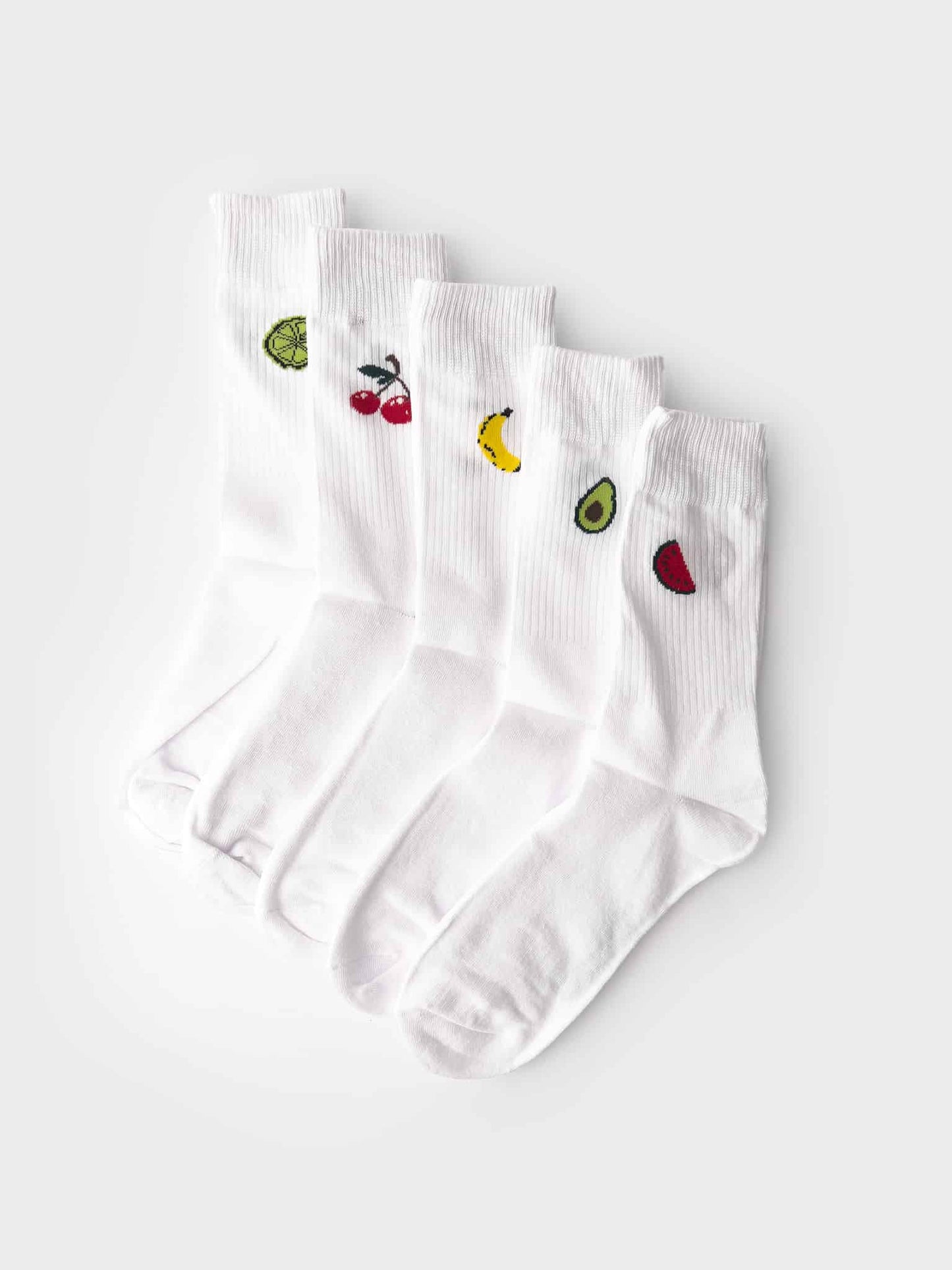 ONLY & SONS 5 PACK CALZE IN SPUGNA FRUITS - WHITE