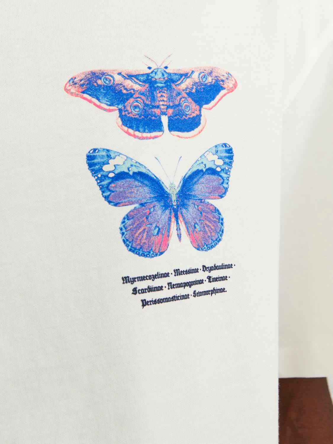 JACK & JONES T-SHIRT BUTTERFLY - Col. Bianco