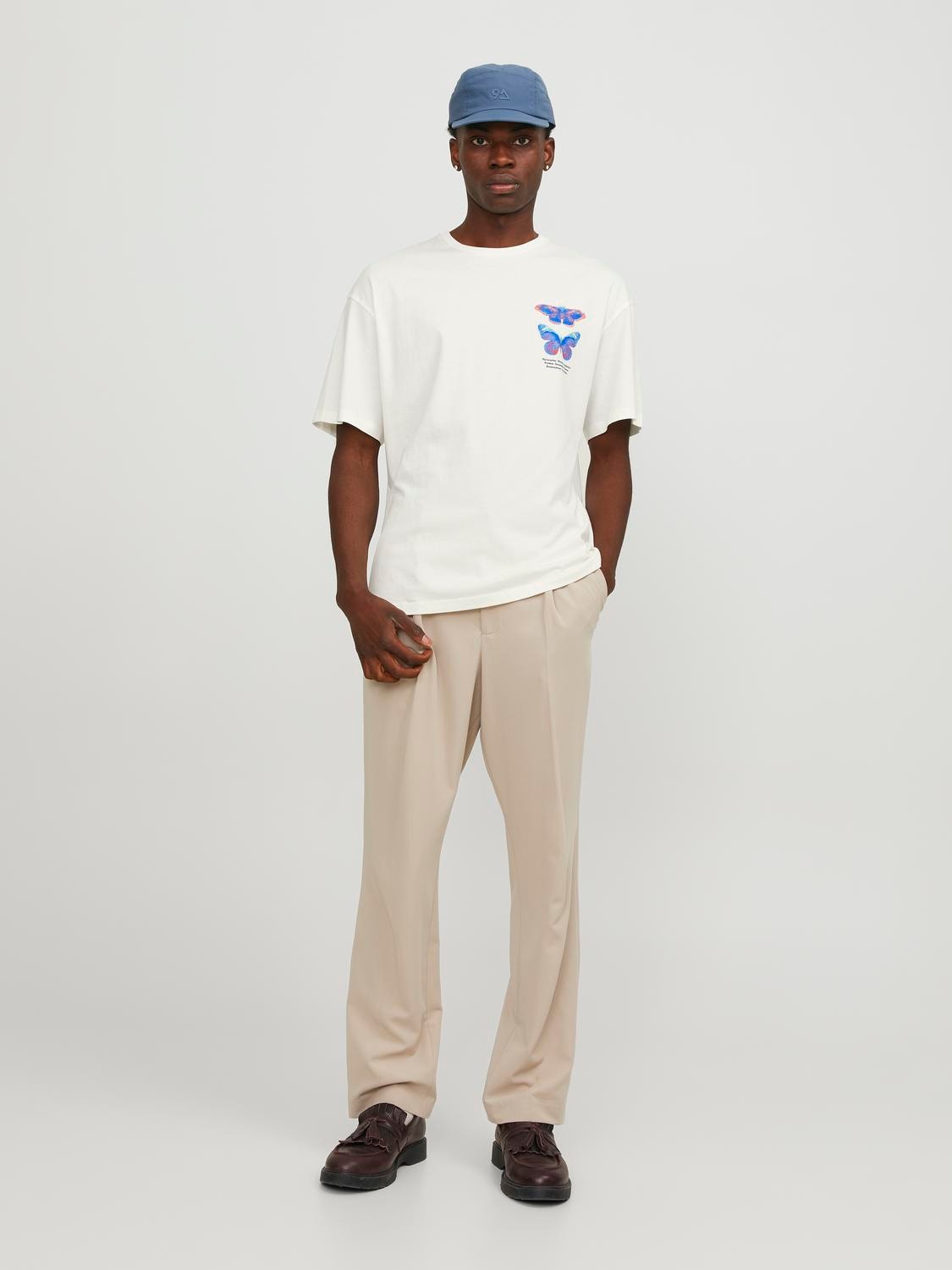 JACK & JONES T-SHIRT BUTTERFLY - Col. Bianco