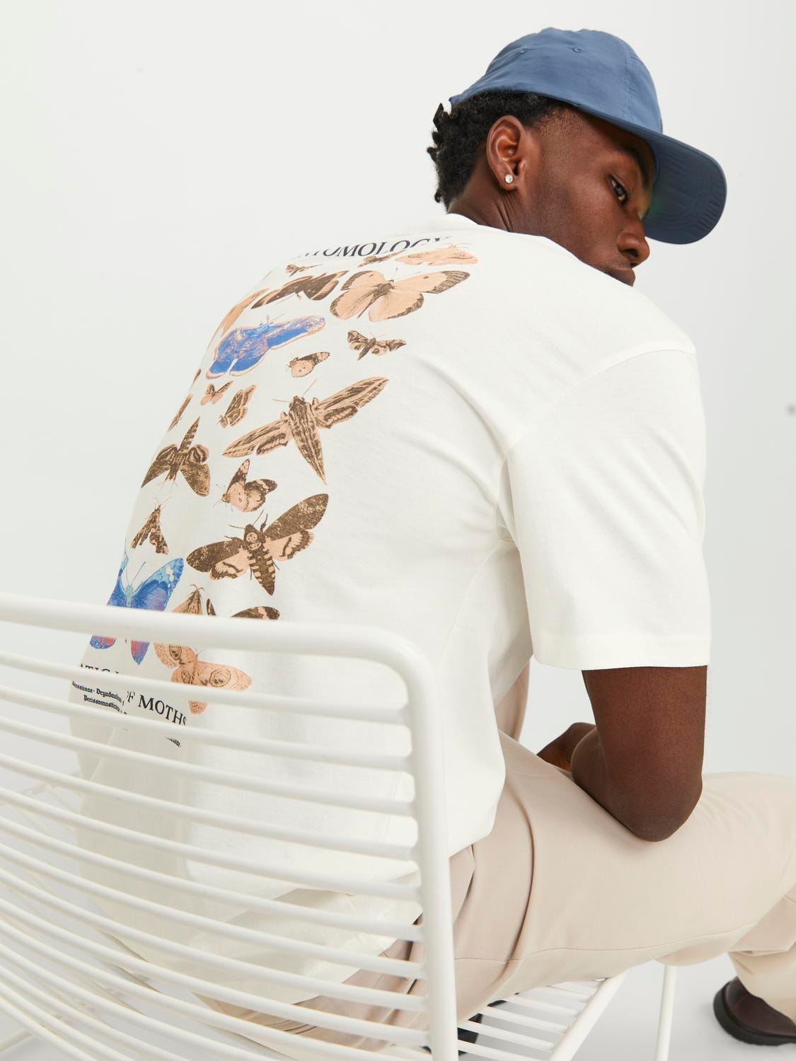 JACK & JONES T-SHIRT BUTTERFLY - Col. Bianco