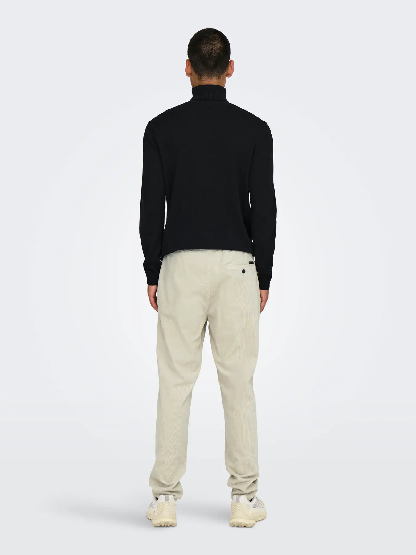 ONLY & SONS PANTALONE IN VELLUTO A COSTE  Col. Bianco panna