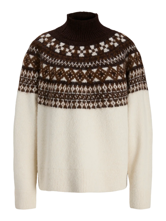 JJXX - Maglione dolcevita 'JXKRISTIN' - Marrone/panna