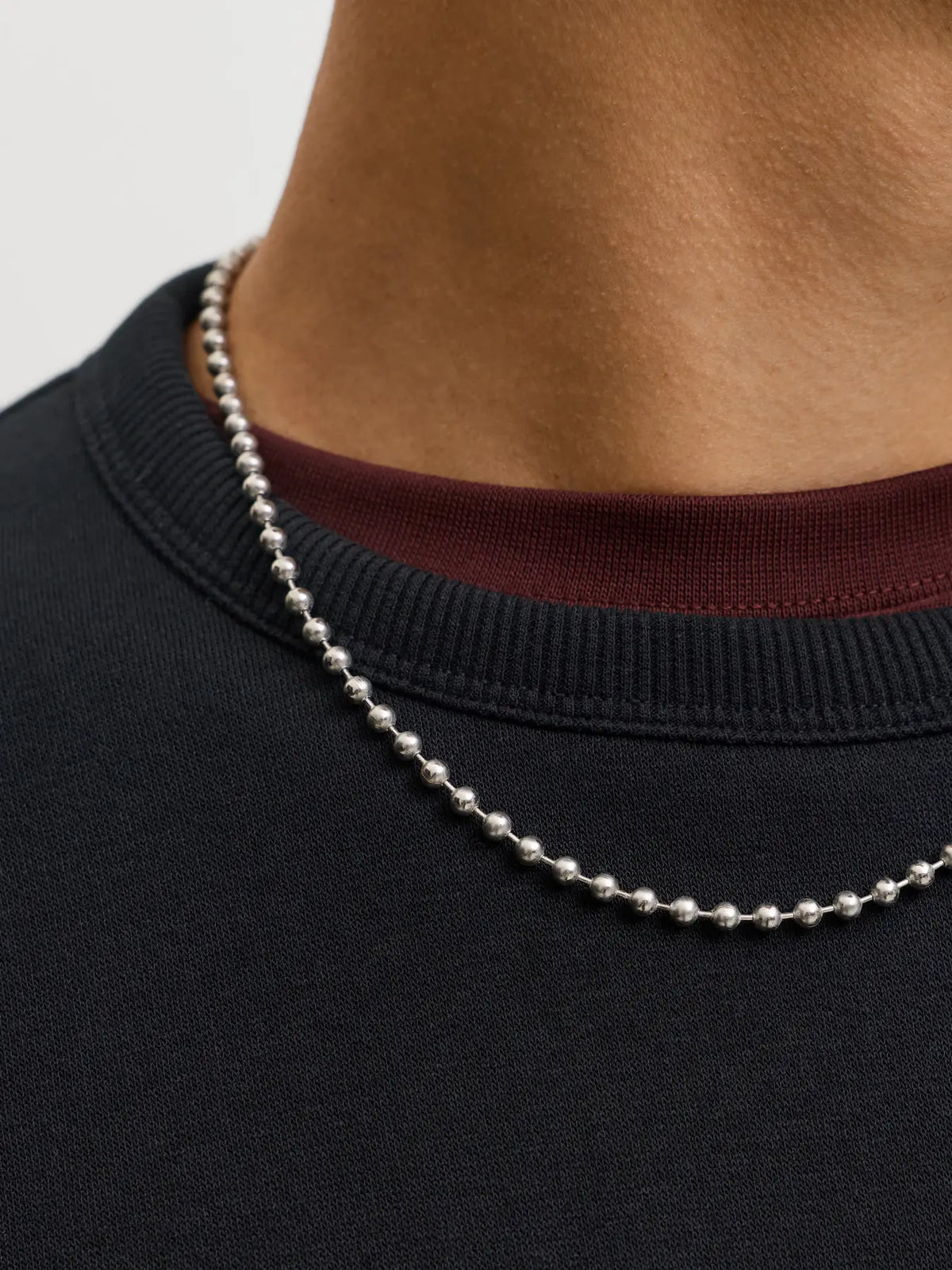JACK & JONES FELPA SENZA CAPPUCCIO "JJCLEVELAND" - Nero