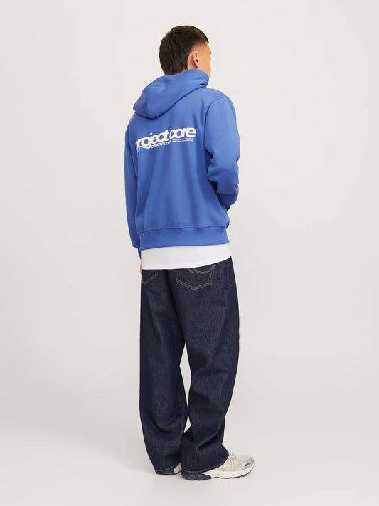JACK & JONES FELPA CON CAPPUCCIO "PROJECT CORE" - Blu