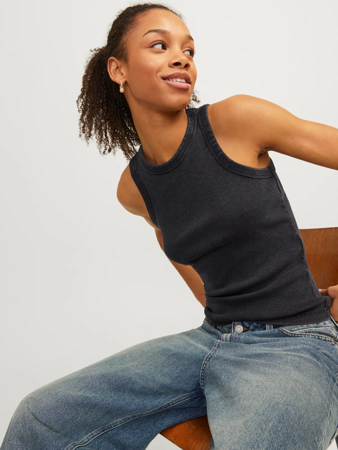 JXFOREST STR SL WASH RIB TOP JRS SN