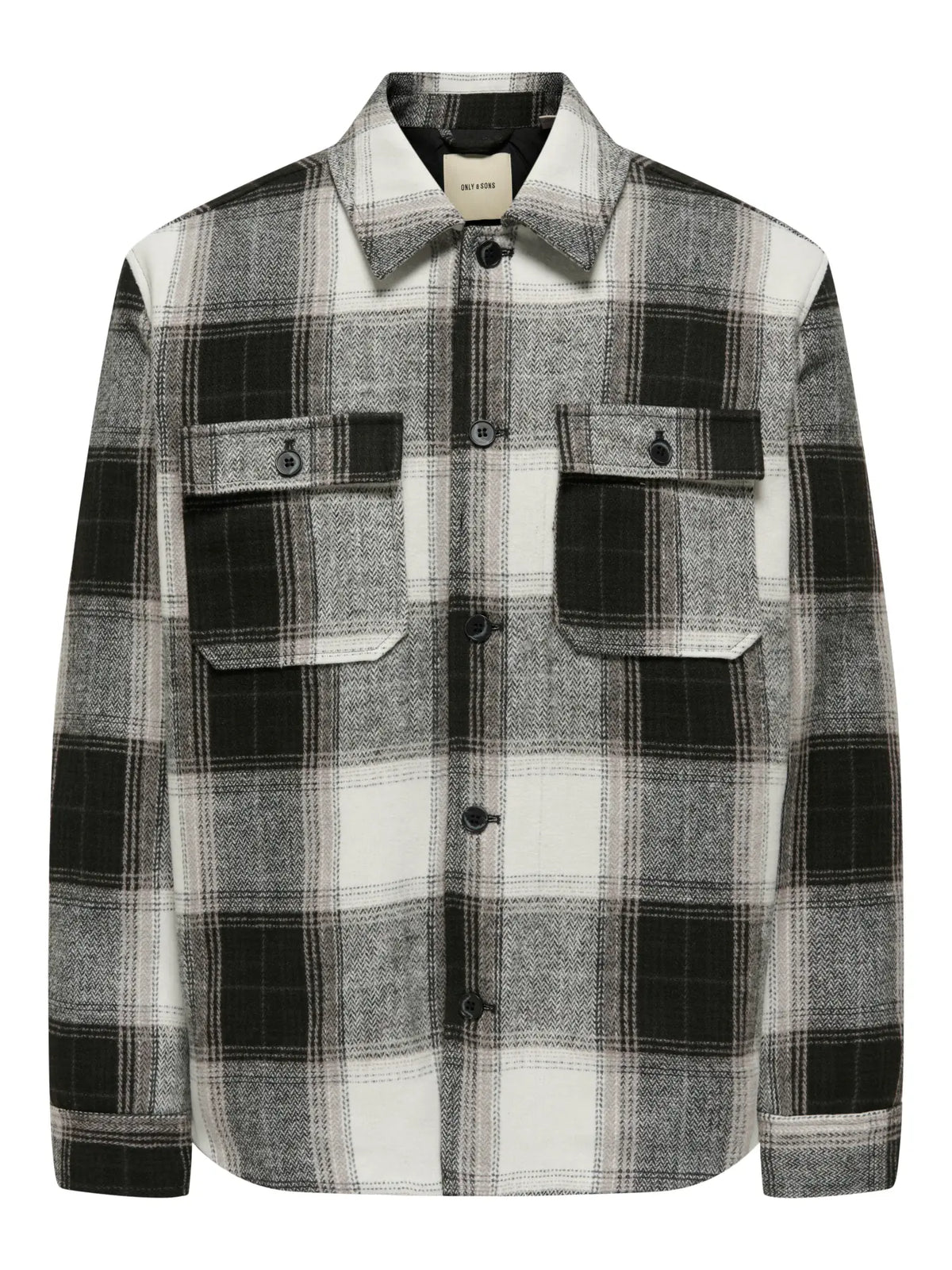 ONLY & SONS GIACCA A QUADRI "ONSZACK" - Nero/panna