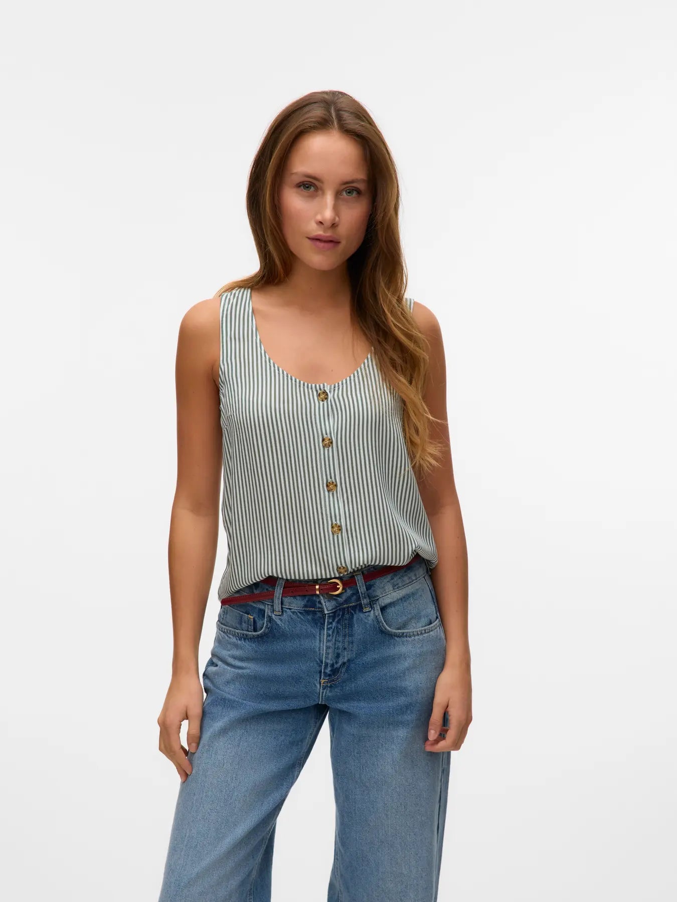 Vero Moda - Camicia a righe col. verde