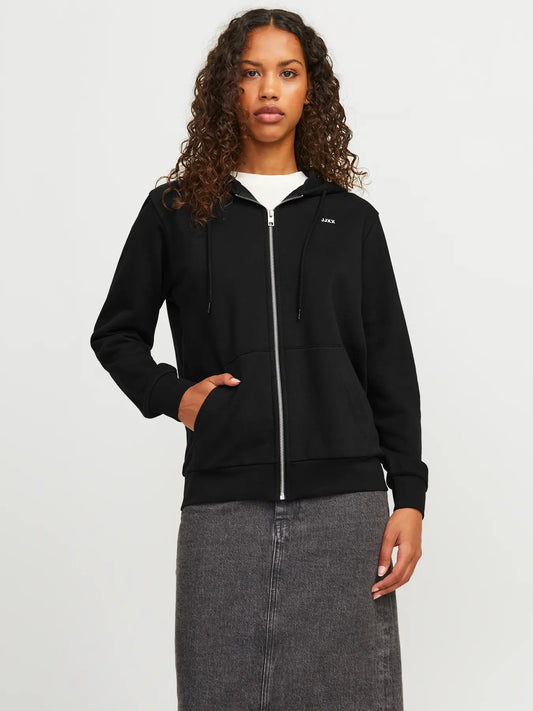 JJXX Felpa con zip 'JXABBIE' in col. nero