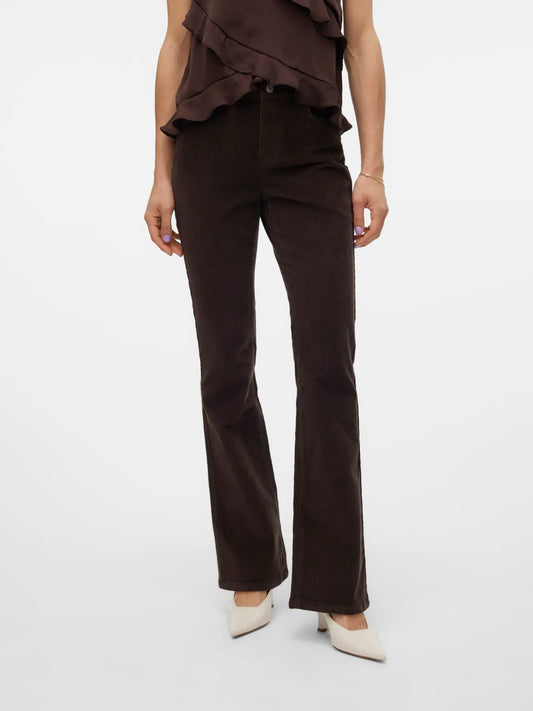 Vero Moda Pantalone in velluto VMFLASH - Col. marrone