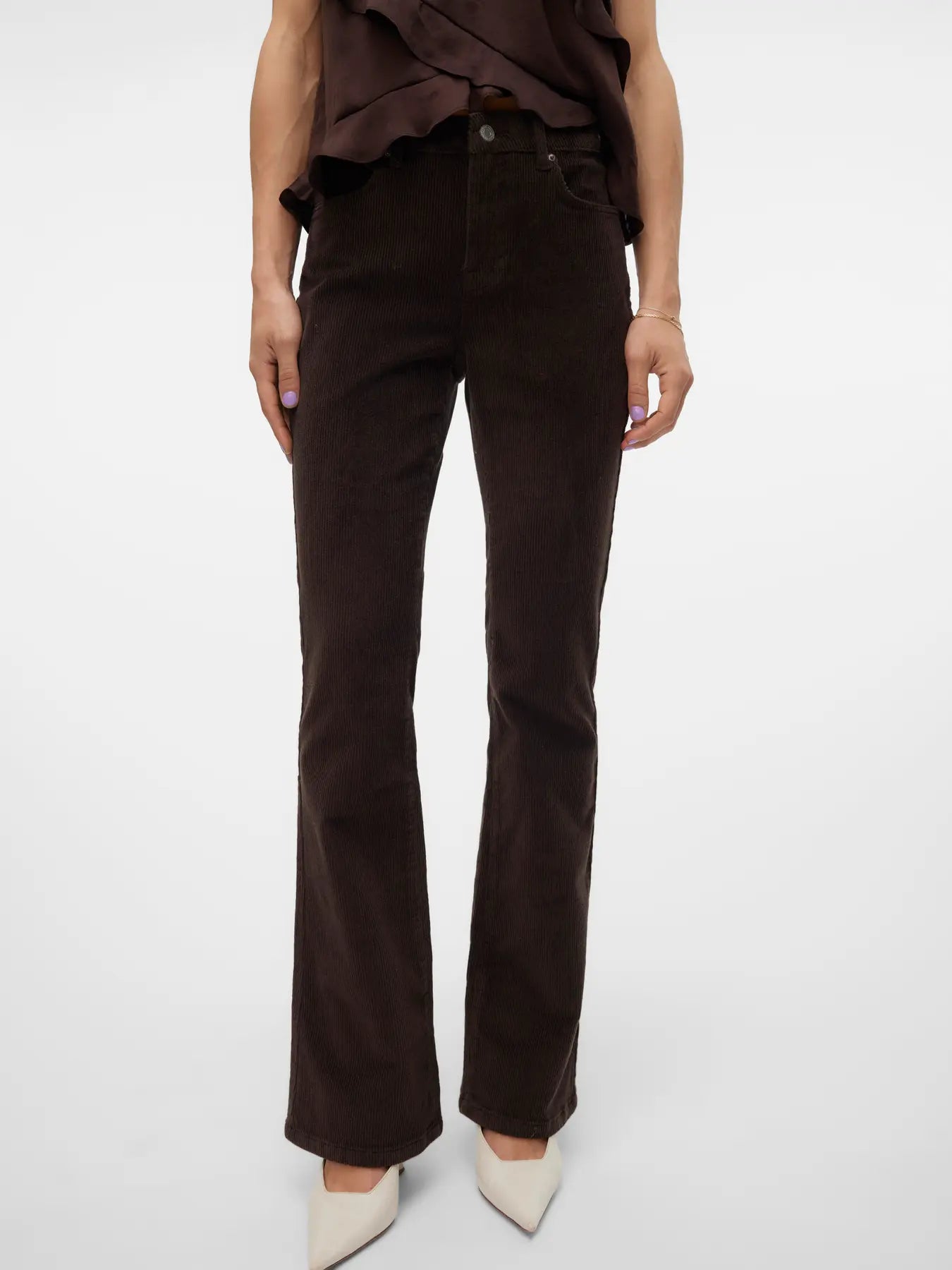Vero Moda Pantalone in velluto VMFLASH - Col. marrone