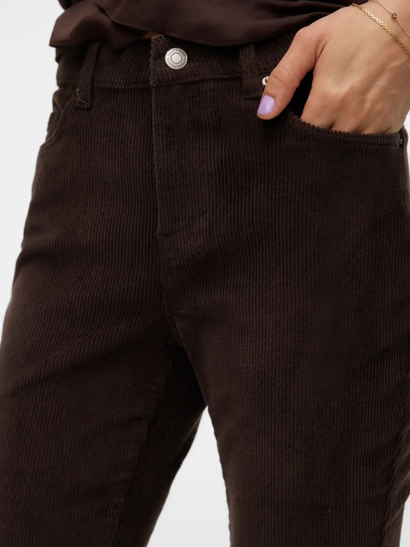 Vero Moda Pantalone in velluto VMFLASH - Col. marrone