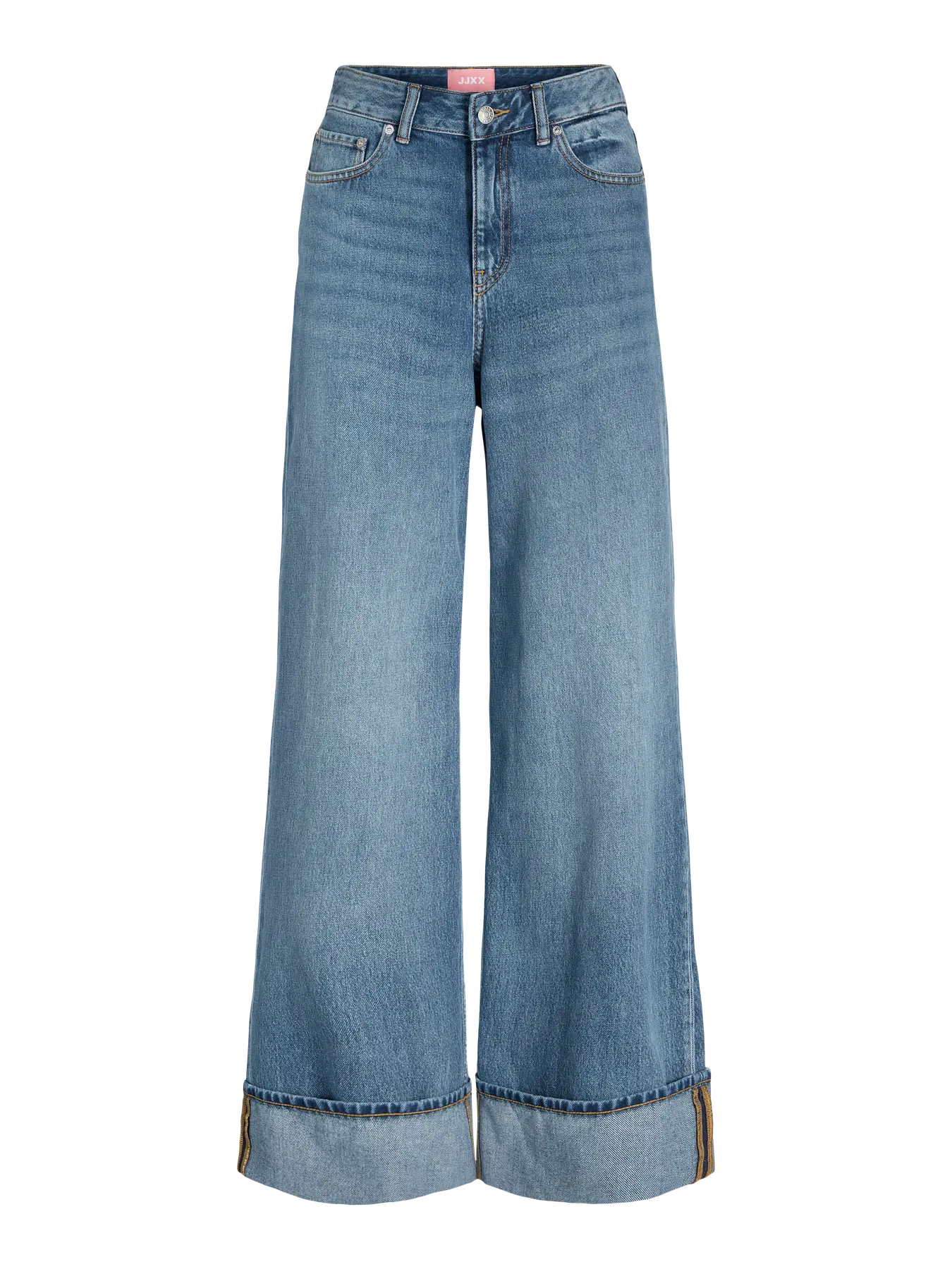 JJXX - Tokyo - Jeans ampio lavaggio blu medio con risvolti