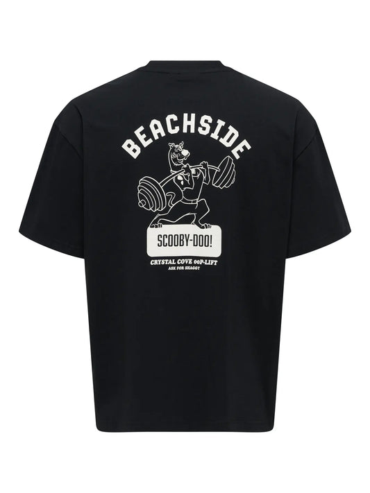 ONLY & SONS T-SHIRT BEACHSIDE SCOOBY-DOO. - Col. nero