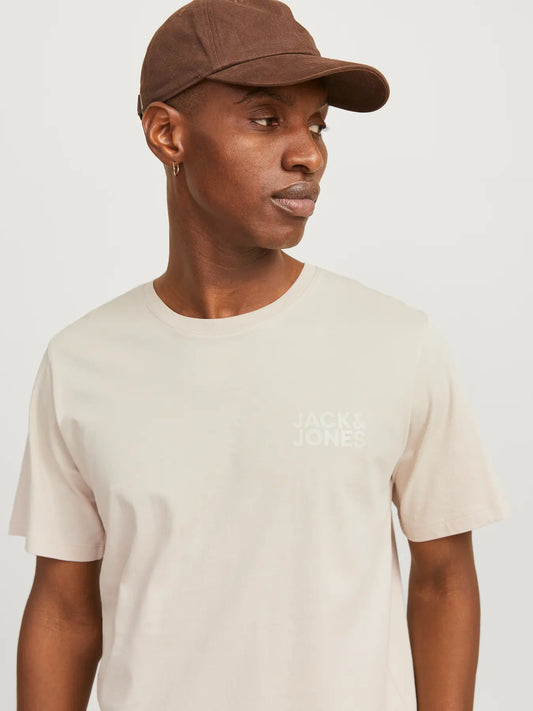 JACK & JONES T-SHIRT CON LOGO PICCOLO - Col. Beige
