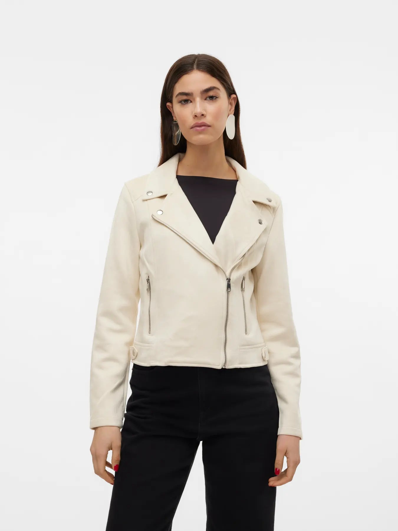 Vero Moda JOSE - Giacca in similpelle - bianco panna