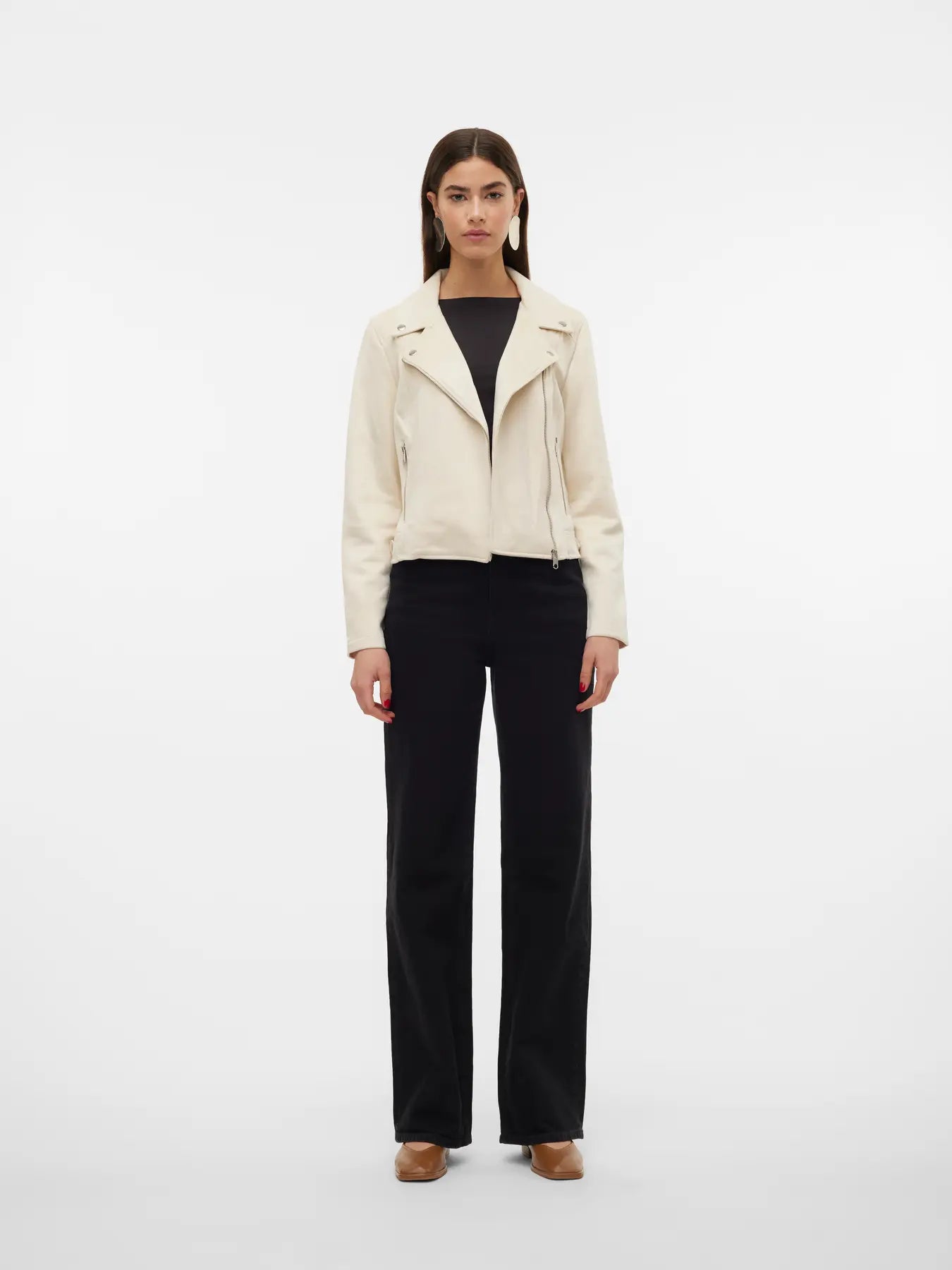 Vero Moda JOSE - Giacca in similpelle - bianco panna