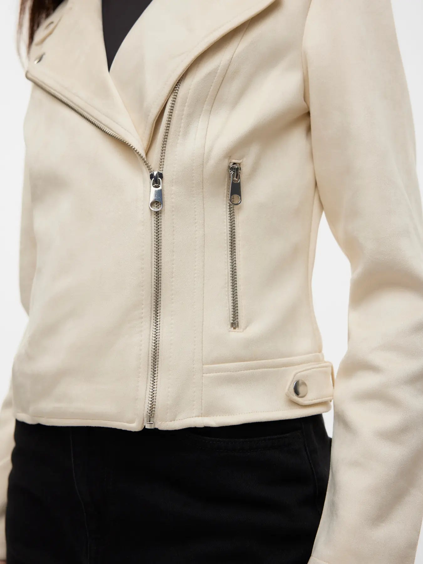 Vero Moda JOSE - Giacca in similpelle - bianco panna