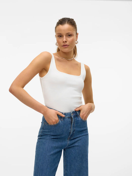 Vero Moda - Canotta CHLOE con scollo squadrato - col. bianco