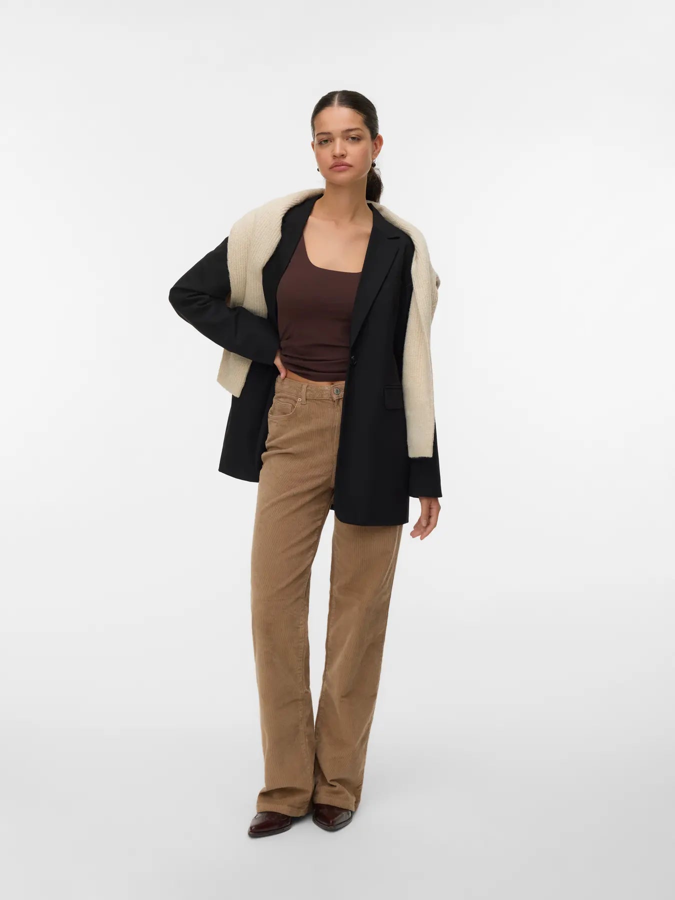 Vero Moda Pantalone in velluto TESSA - Col. Beige