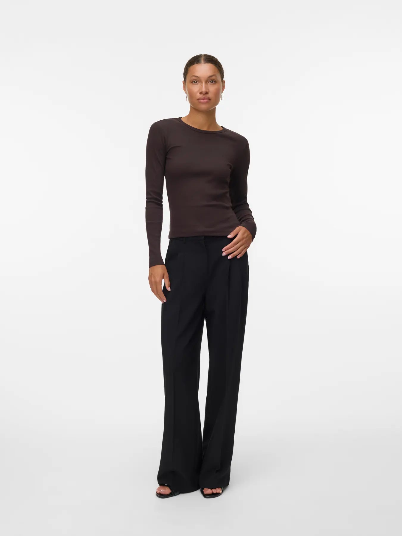 Vero Moda MCHLOE - Maglietta a manica lunga - col. marrone