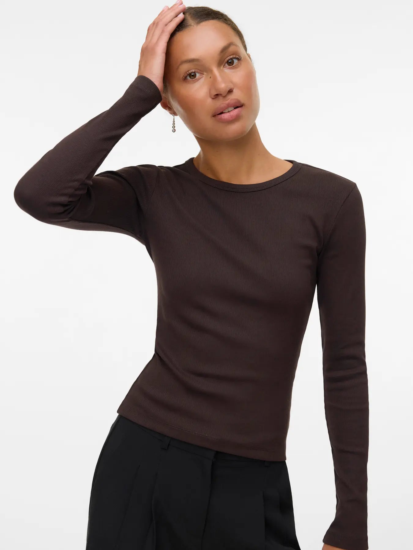 Vero Moda MCHLOE - Maglietta a manica lunga - col. marrone