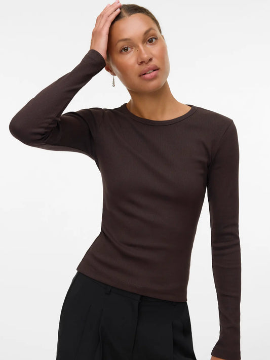 Vero Moda MCHLOE - Maglietta a manica lunga - col. marrone