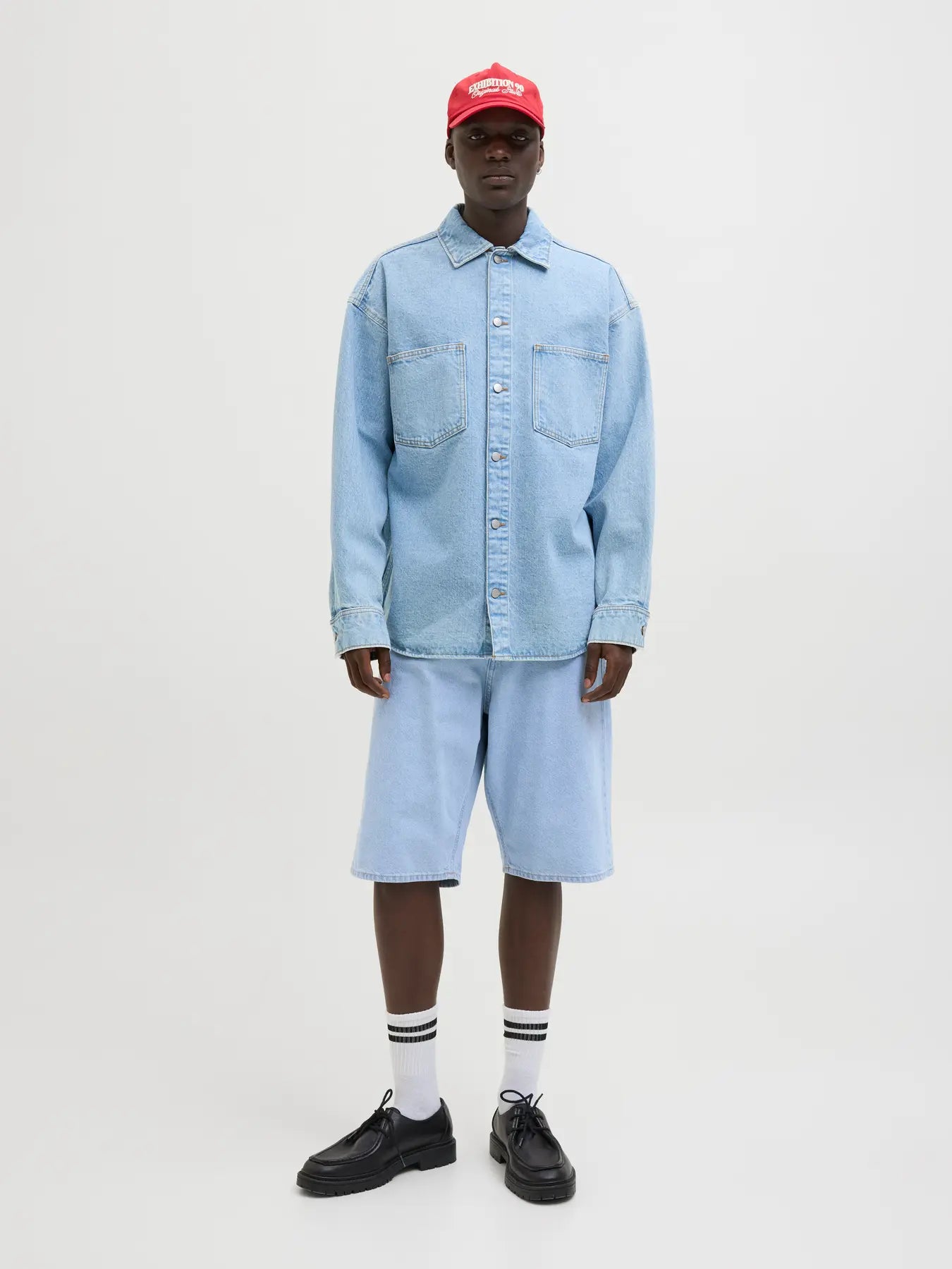 JACK & JONES SHORTS IN JEANS EXTRA BAGGY - Light Denim
