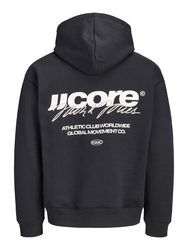 JACK & JONES FELPA CON CAPPUCCIO "JCOCLUB" - Nero