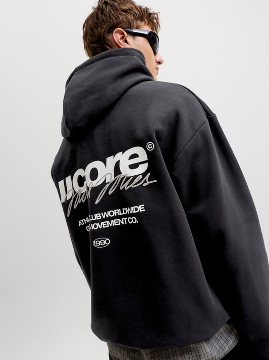 JACK & JONES FELPA CON CAPPUCCIO "JCOCLUB" - Nero