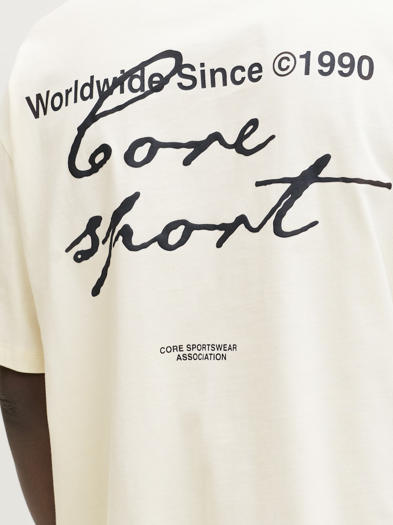 JACK & JONES T-SHIRT "SCRIPT" - Col. bianco panna