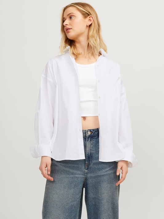 JXJAMIE - Camicia Box fit - col. bianco
