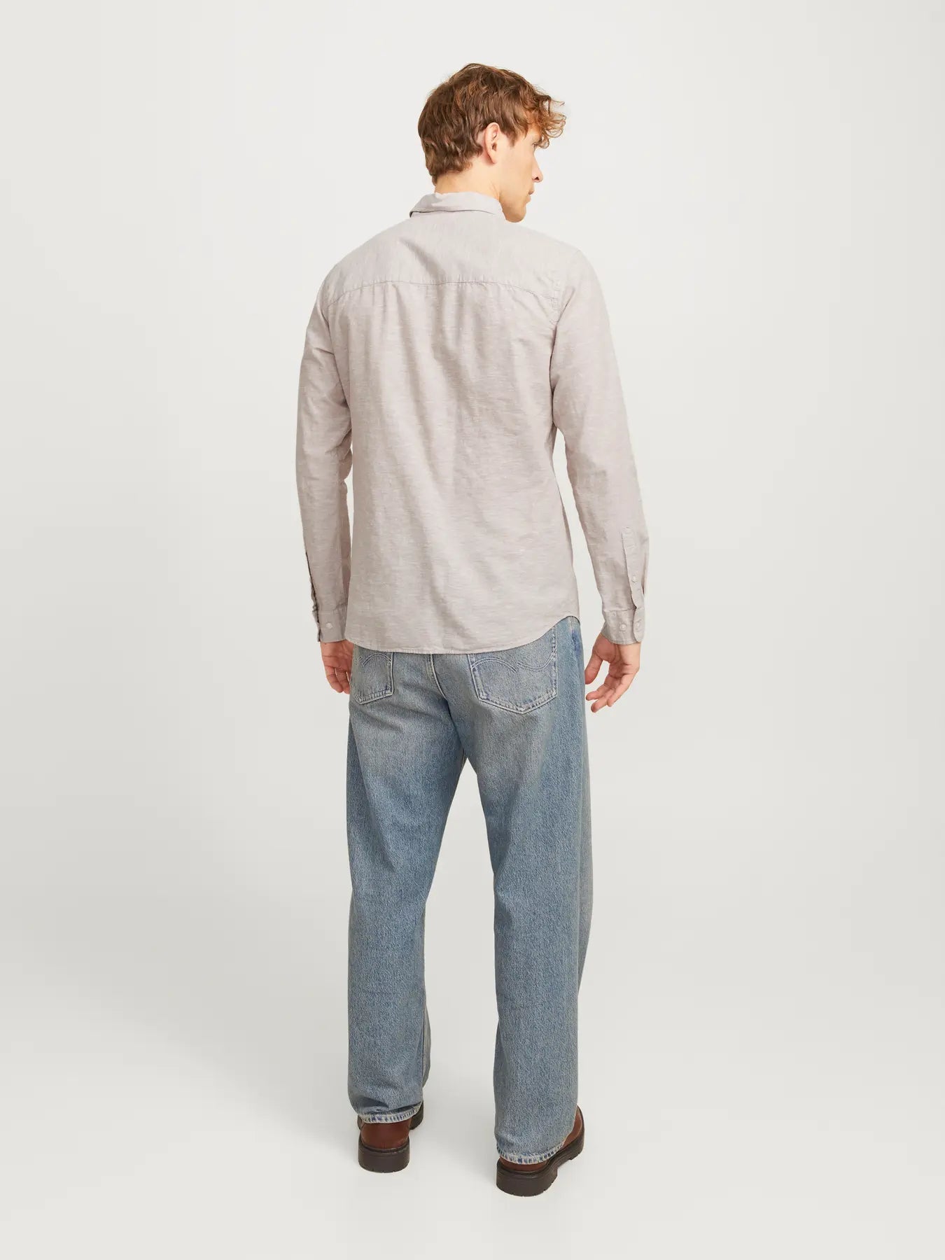 JACK & JONES CAMICIA IN MISTO LINO SLIM FIT - col. Beige