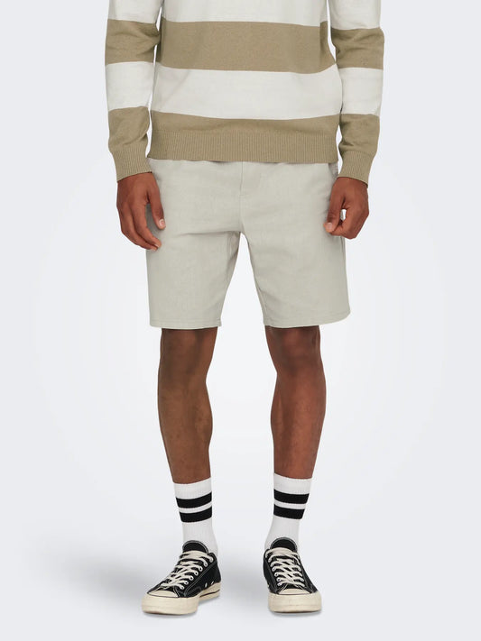 BERMUDA IN MISTO LINO - col. Beige